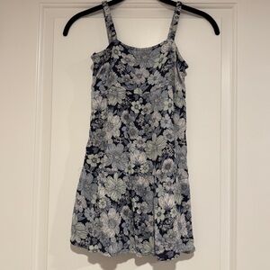 Abercrombie Kids Navy Floral Smocked Lined Dress Size 7/8